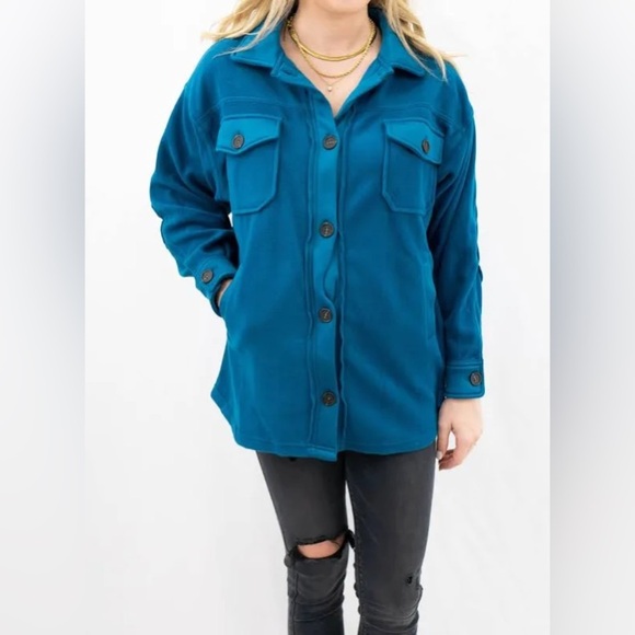 2/$15  Oversized Blue Shacket - Picture 1 of 9